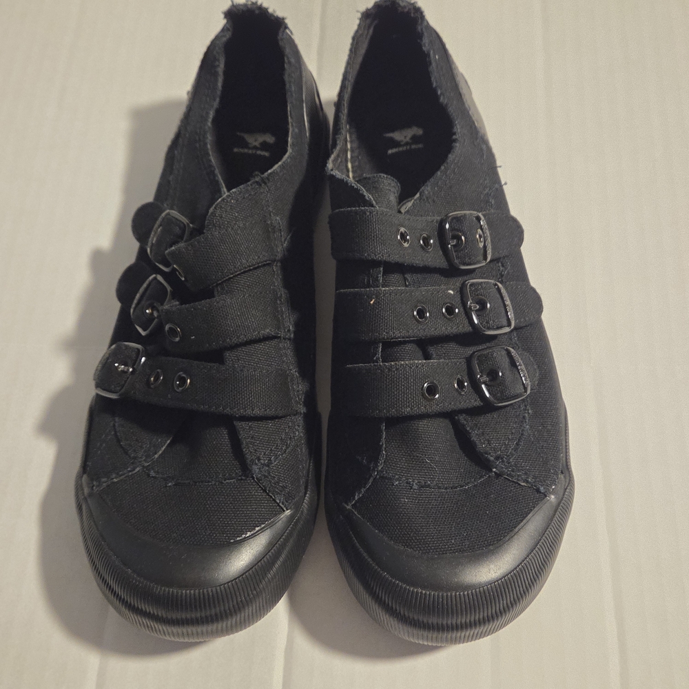 Rocket Dog Black Sneakers with Triple Buckle Straps